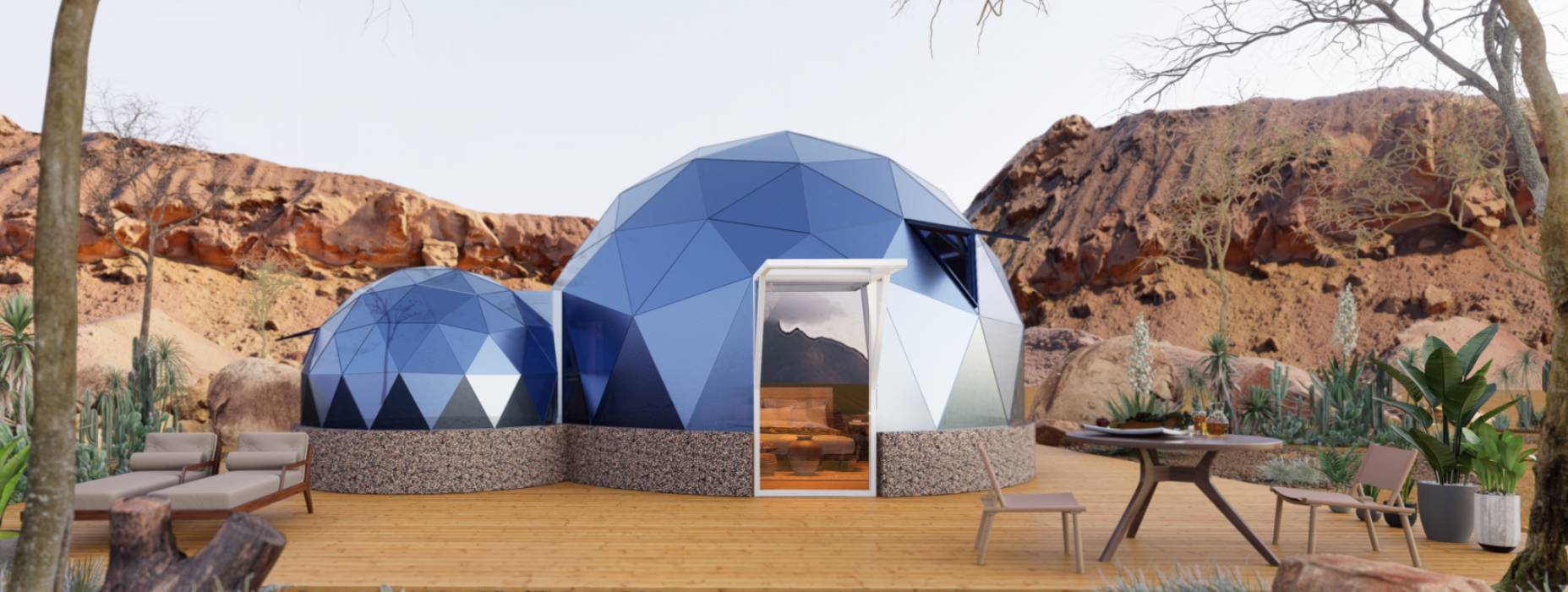 定南县球形智能光伏玻璃星空房